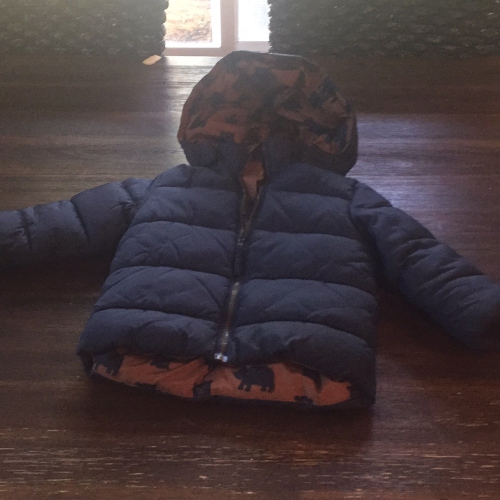 Navy puffer jacket 12-18 months